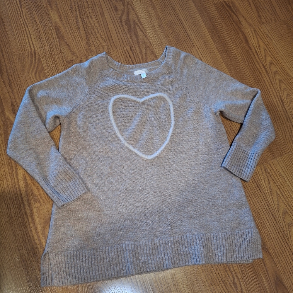 LC Lauren Conrad Pink Heart Sweater